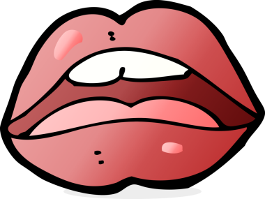 Bir insan tarafından çizilmiş açık ağız çizgi film sembolü