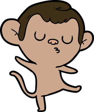 Bir insan tarafından çizilmiş çizgi maymun.