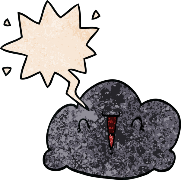 Konuşma baloncuğu olan karikatür bulutu insan tarafından çizilmiş retro doku.