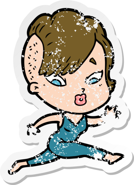 Bir insan tarafından çizilmiş üzgün bir karikatür çıkartması.