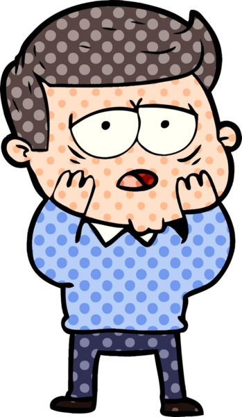 Bir insan tarafından çizilmiş yorgun bir adam.