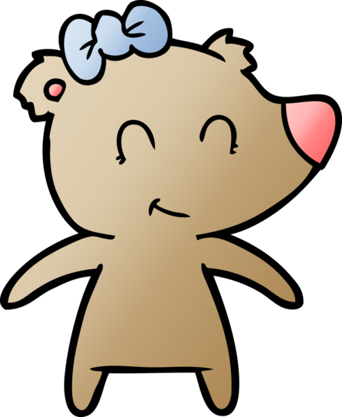 Bir insan tarafından çizilmiş dişi ayı çizgi filmi.