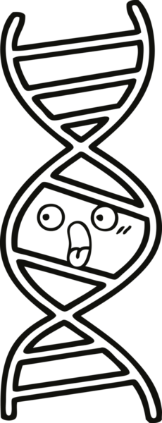 Bir insan tarafından çizilmiş bir DNA ipliğinin çizgi çizimi