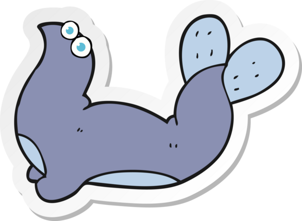 Bir insan tarafından çizilmiş karikatür mührü çıkartması.