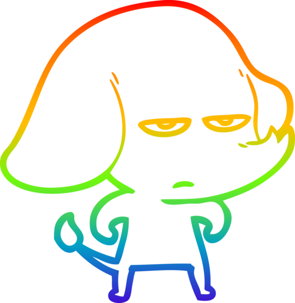 gökkuşağı gradyan çizimi bir insan tarafından çizilmiş bir karikatür fili