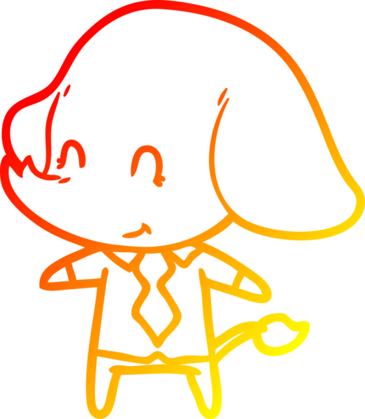 Bir insan tarafından çizilmiş şirin bir fil patronunun sıcak çizgi çizimi.