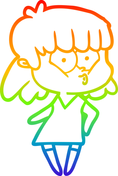 gökkuşağı gradyan çizimi bir insan tarafından çizilmiş bir çizgi film ıslık kızı