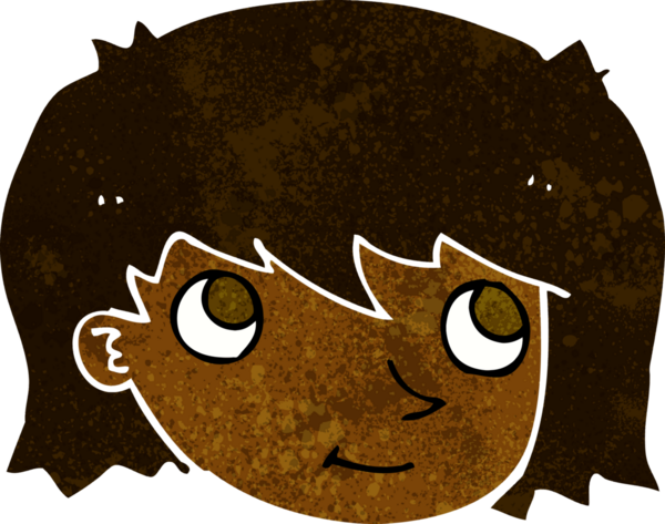 Bir insan tarafından çizilmiş bir kadın yüzü.