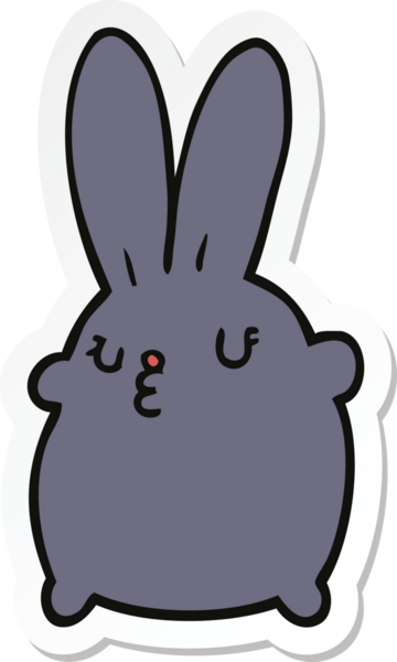 Bir insan tarafından çizilmiş şirin bir tavşanın çıkartması.