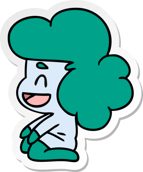 Bir insan tarafından çizilmiş bir Kawaii uzaylı kız çizimi.