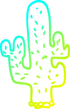 Bir insan tarafından çizilen kaktüsün soğuk gradyan çizgisi.