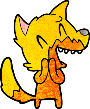 Bir insan tarafından çizilmiş tilki çizgi film karakteri