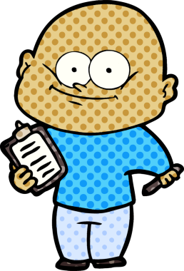 Bir insan tarafından çizilmiş kel bir adam.