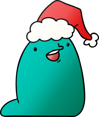 Bir insan tarafından çizilmiş Kawaii sümüklü böceğinin el çizimi gradyanı.