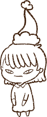 Bir insan tarafından çizilen Noel Kadını Kömür Çizimi