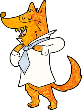 Ofis çalışanı Fox çizgi film karakteri bir insan tarafından çizilmiş.