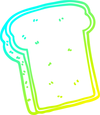 Bir insan tarafından çizilmiş bir ekmek diliminin soğuk gradyan çizimi