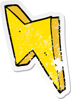 Bir insanın çizdiği karikatür yıldırımının sıkıntılı çıkartması.