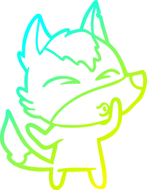 Bir insan tarafından çizilmiş bir kurt çizgi filminin soğuk gradyan çizimi