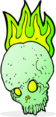 Bir insan tarafından çizilmiş ürkütücü bir kafatası.