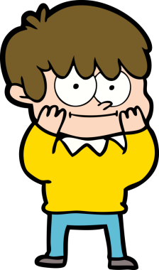 Bir insan tarafından çizilmiş mutlu çizgi film adamı.