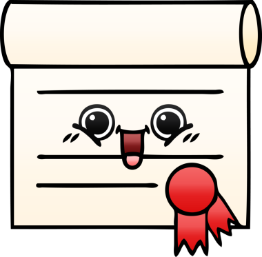 bir insan tarafından çizilen sertifikanın gölgelendirilmiş gradyanı