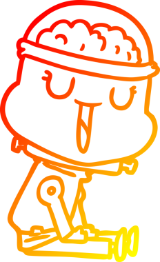 Bir insan tarafından çizilmiş mutlu bir çizgi robot çizimi