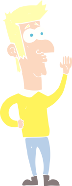 Bir insan tarafından çizilen düz renk çizimi