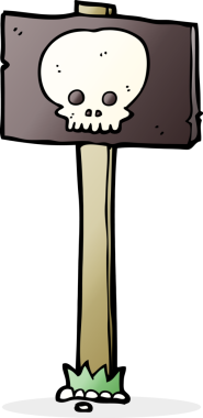 Bir insan tarafından çizilmiş ürkütücü işaret karikatürü.