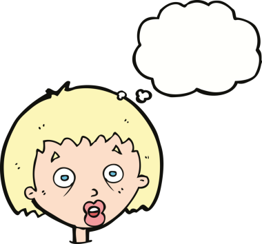 Bir insan tarafından çizilmiş düşünce balonlu bir karikatür.