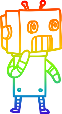 gökkuşağı gradyan çizgisi bir insan tarafından çizilmiş robot çizgi