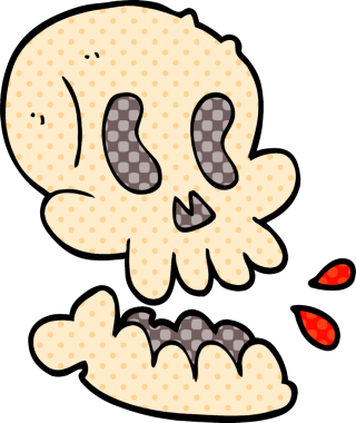 Bir insan tarafından çizilmiş karalama kafatası.