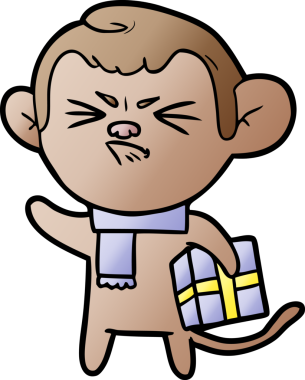 Bir insan tarafından çizilmiş sinir bozucu bir maymun.