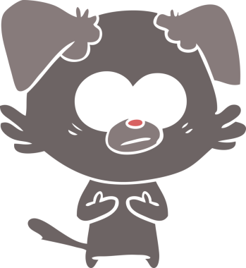 Bir insan tarafından çizilmiş gergin köpek rengi çizgi filmi.