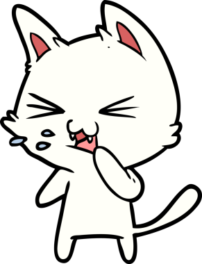 Bir insan tarafından çizilmiş kedi tıslaması.