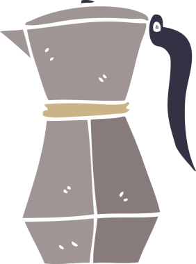 karikatür karalama fırını üst espresso makinesi bir insan tarafından çizilmiş.