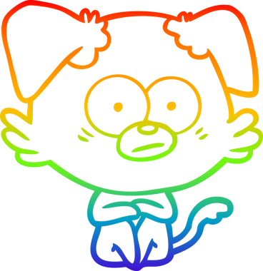 gökkuşağı gradyan çizimi bir insan tarafından çizilmiş sinirli bir köpek çizgi filmi