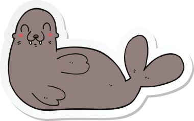 Bir insan tarafından çizilmiş karikatür mührü çıkartması.