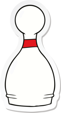 Bir insan tarafından çizilmiş bir bowling iğnesinin çıkartması.