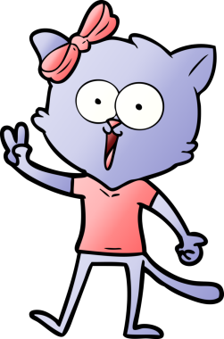 Bir insan tarafından çizilmiş çizgi film kedisi.