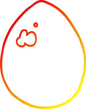 Bir insan tarafından çizilmiş karikatür yumurtasının sıcak gradyan çizimi