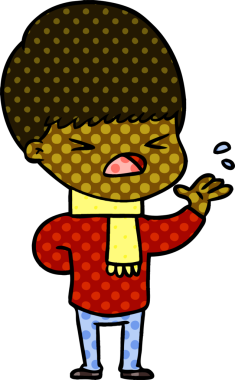 Çizgi film bir insan tarafından çizilmiş stresli adam