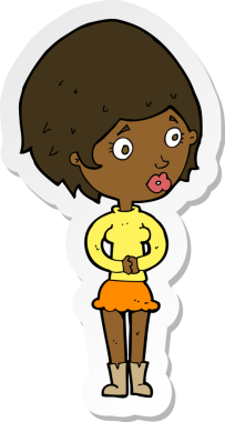 Bir insan tarafından çizilmiş ilgili bir karikatür çıkartması.