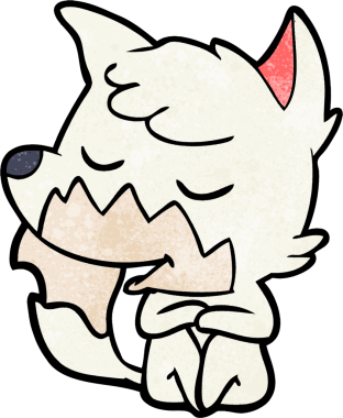 Bir insan tarafından çizilmiş dost canlısı çizgi film tilkisi