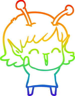 çizgi film yabancı kız gülerek