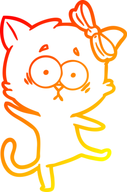 Bir insan tarafından çizilmiş çizgi film kedisinin sıcak çizgi çizimi