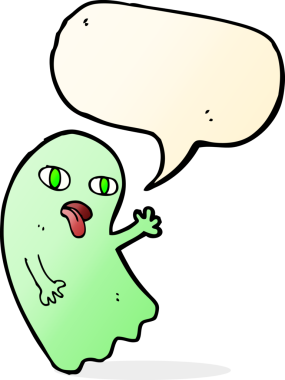 Bir insan tarafından çizilmiş komik bir çizgi film hayaleti.