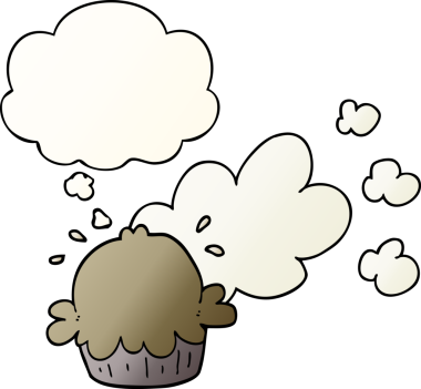 Düşünce baloncuklu tatlı çizgi film turtası bir insan tarafından çizilmiş.