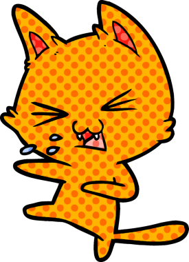 Bir insan tarafından çizilmiş kedi tıslaması.