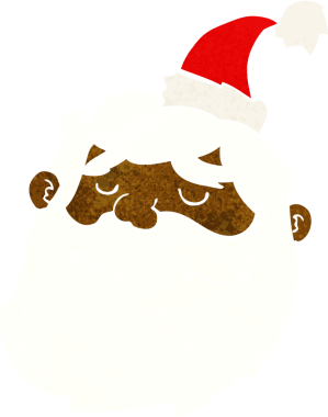 bir insan tarafından çizilmiş noel baba yüzü